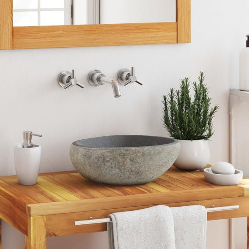 Casa & Giardino - Bacino ovale in pietra di fiume (29-38) x (24-31) cm - Scelta