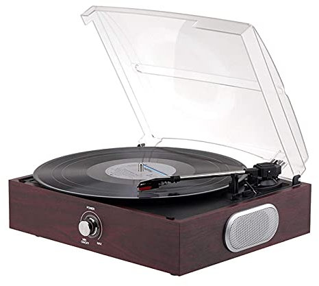 CAFIEDR Tocadiscos Retro, Radio Am FM Reproductor de Discos de Vinilo Antiguo Retro con Altavoz y Reproductor de Tocadiscos Bluetooth portátil
