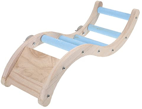 POPETPOP Papageienleiter Holzleiter Kletterspielzeug Bissfest für Wellensittiche Kleine Vögel Käfigzubehör