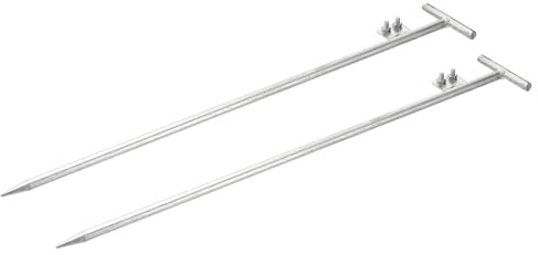 sourcing map 2 Pz Asta di Terra Zincata a Caldo Pin di Messa a Terra 0,9 m Piastra di Saldatura a Forma di T Singolo Foro di Messa a Terra Paletto di Messa a Terra per Antenna Antenna