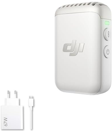 DJI Mic 2 (2 TX + 1 RX + Ladebox), All-in-One, kabelloses Mikrofon, intelligente Geräuschunterdrückung, Vlogging, Interviews, Mic 2 Transmitter (Pearl White) Bundle