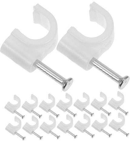 DECOMELODY 100 Piezas Clips de Cable Redondos para Fijación de Cables Sujetacables Reutilizables Paredes Seguridad y Estilo y Oficina