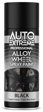 Fast Drying Aerosol Car Spray Paint Alloy Wheel Black 400ML - All Purpose Automotive Spray Satin Finish for Restore Cars Metal Interior Exterior Shine