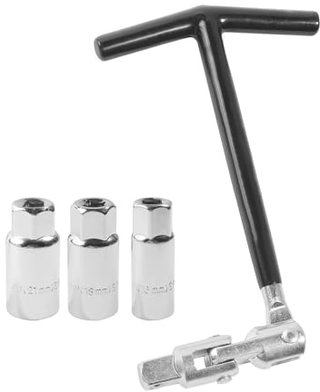 Xibao Chiave per Auto,Chiave Candela con Impugnatura a T,Chiavi per Candela di Accensione con Impugnatura a T 16/18 /21 mm Snodati,Adatto per la Maggior Parte delle Motociclette,Tosaerba,Auto