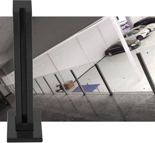 Garde-corps en verre noir pour garage, parking, terrasse et escaliers – Poteaux en acier inoxydable de 85,1 cm pour balustrade en verre et barrière de sécurité élégante