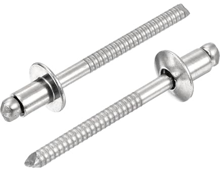 QUARKZMAN 50Pcs 3/16x1/4 304 Remaches Ciegos De Acero Inoxidable Con Cabeza Abovedada Tipo Abierto Para Bricolaje Chapa Reparaciones Automotrices Muebles Barcos Y Conductos (Plateado)