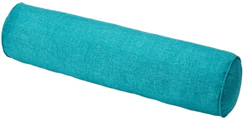 JORTUIO Nackenrolle mit Bezug Rollenkissen lang 15x40/15x60/20x80/20x100cm Weichem Zylindrisches Nackenkissen Multifunktional Stützkissen,für Betten und Sofas Yoga(Peacock Blue,20x100cm)
