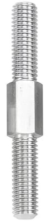 Edelstahl-Doppelgewinde, Stehbolzen, 1–2 Stück M3–M16, 304 Stahl, Außensechskantzähne, linke und rechte Gewindestange, positiv(50mm,M8-1pcs)