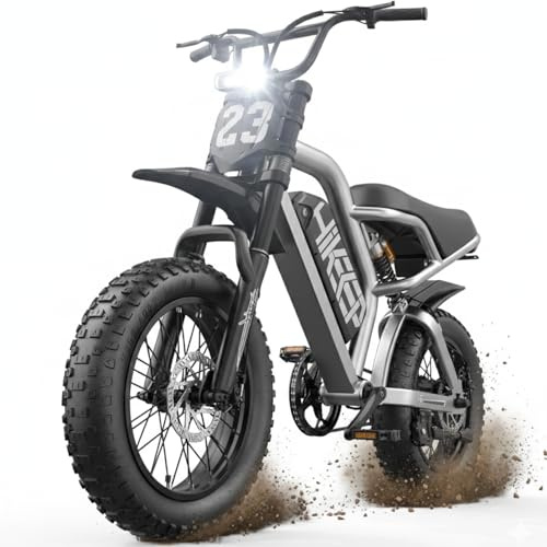 GLOBALKEEP 1500W Peak Electric Bike for Camping, 16 Fat Tire Portable E-Bike for SUV Trunk/RV Travel, High-Torque Dirt Bike Style Ebike with Dual Suspension, UL 2849 Certified, 48V 15.6Ah