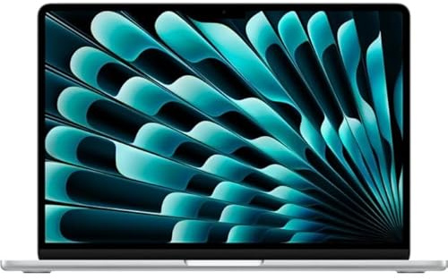 Apple 13 MacBook Air Laptop, M5 Chip mit 10‑Core CPU und 8‑Core GPU: Entwickelt für KI, 13,6 Liquid Retina Display, 16 GB, 512 GB SSD, 12MP Center Stage Kamera; Silber; QWERTY Tastatur