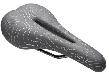 Terry Topo Mountain Bike Saddle - Bicycle Seat for Women - Flexible & Comfortable - Fibra-Tek Cover - Kingdom Gray,