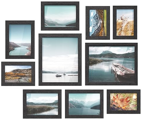 SONGMICS Collage Picture Frames, Set of 10, Glass, Paper
