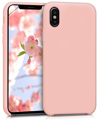 kwmobile Housse Compatible avec Apple iPhone X Coque - Housse de téléphone Protection Souple en TPU Silicone - Or Rose