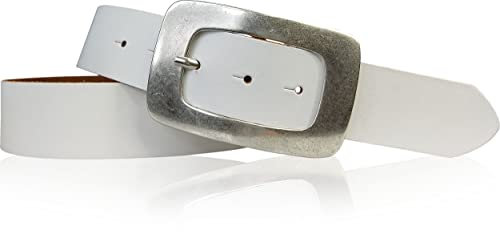 FRONHOFER Damen Ledergürtel 4 cm mit großer Gürtelschnalle in altsilber, echt Leder, 18421