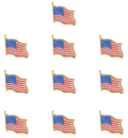 BESPORTBLE 10 Stück USA Pin Flagge: Amerikanische Anstecknadel aus Emaille für Anzug Hut Tasche - Patriotische Brosche für Unabhängigkeitstag Wahl