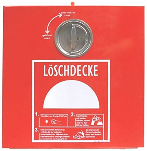 Löschdeckenbehälter aus Stahlblech schmal + Löschdecke 160x180cm