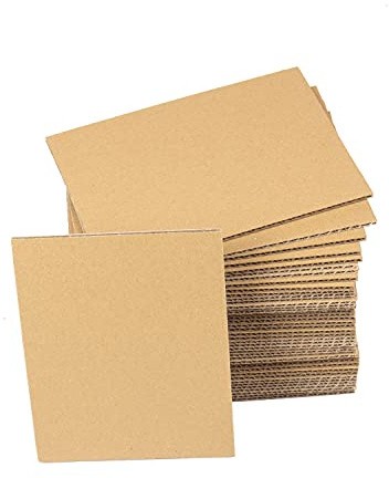 30 planchas de Cartón Ondulado A5 (148x210 mm), Cartón corrugado rígido en láminas, 4 mm marrón kraft, para marco de fotos, envíos, manualidades, maquetas