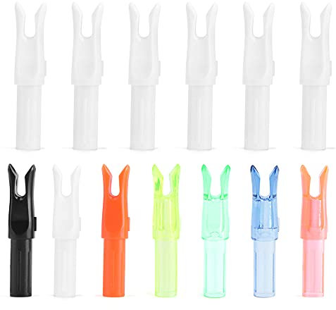 AMEYXGS 50 Stück Bogenschießen Pfeilnocken Geschwindigkeits Pfeil Nock Kunststoff Nocken Insert Pfeilschwänze für ID 6,2 mm Carbonpfeile Zielübungen für Schnelles Schießen (Weiß)