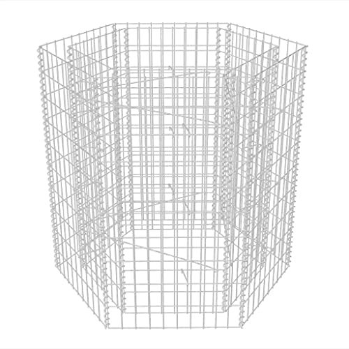 Homgoday Gabbione esagonale rialzato, gabbione, gabbione, filo metallico, gabbie per pietre, giardino all'aperto, giardino, fioriera, decorazione da parete, 100 x 90 x 100 cm