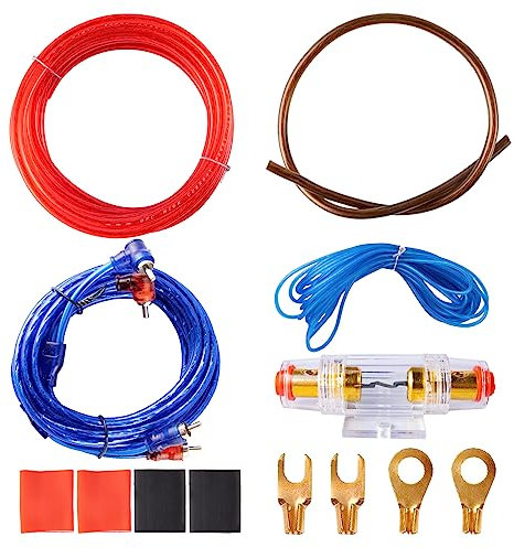 Kfz Verstärker Kabelsatz Anschluss Set, 8GA Auto Verstärker Kabel, Verstärker Endstufe Kabel 1500w Car Audio Wire, Installations-Set Verstärker Endstufe Kabel