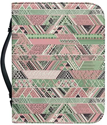 Kuiaobaty Triangle Art Notebook-Einband Kunstleder Buch Tragetasche mit Innentaschen Reißverschluss Buchhülle für Bibel