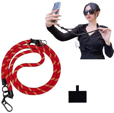 Georcep Thick Rope Cell Phone Lanyard Spacer, Universal Crossbody Patch Phone Lanyards, Phone Necklace Cell Phone Lanyard Neck (K)