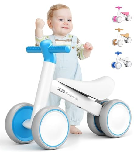 XJD Baby Balance Bike 1 Year Old Toddler Ride On Toys for 10-24 Months Baby Trike Garden Toys First Bike 1 st Birthday Toys for Girls Boys Toddler bike No Pedals (Cyan)
