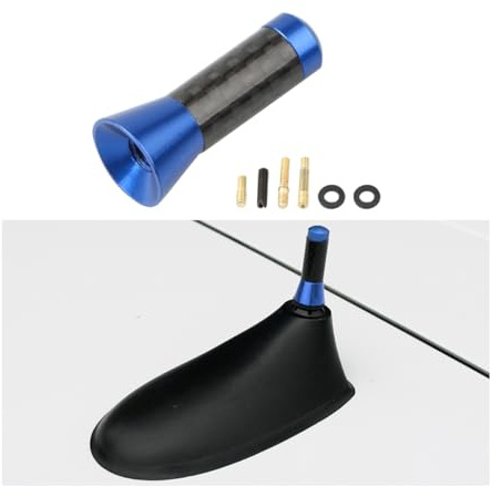 CGEAMDY Autoantenne Auto Dachantenne, Kurzantenne Für Auto, Antennenstab Kurzstab Tuning Autoantenne, Autoradio Antenne Kurz Mit Starker Fm/Am Empfangsfunktion(Blau)