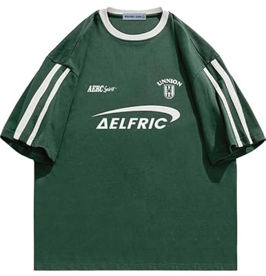 Aelfric Eden Herren Oversized Tshirt Damen Y2K T-Shirt Baggy Sommer Vintage Tee Casual Tops Oberteil mit Aufdruck