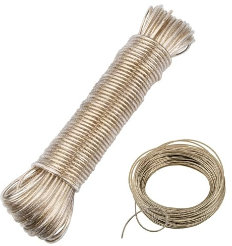 Wisebom Cuerda Tendedero Exterior Reforzada con Núcleo de Acero Inoxidable Cuerda Tender Ropa Cuerda para Tender de 20 m Tendedero Extra Fuerte con una Capacidad de Carga de 120 kg