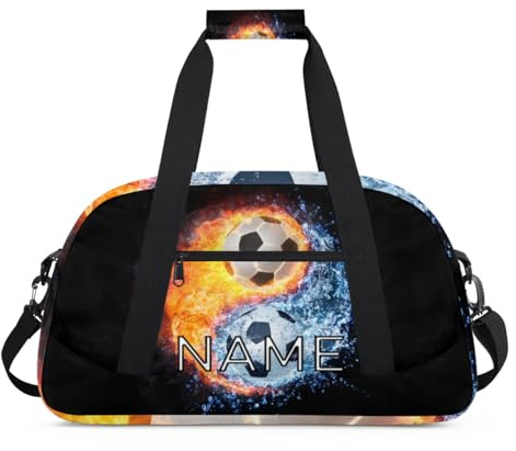 HUXINO Personalized Kids Duffel Bag for Girls Boys Traveling Soccer Yin Yang Tai Chi Small Sport Gym Bag Custom Overnight Weekender Tote Bag Carry on Teen Dance Bag for Gymnastic Ballet