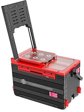 Samnuerly Toolbox Tackle Box Angeleimer kann sitzen Tackle Fishing Box Stuhl mit klappbarer Rückenlehne anhebbare Beine für Haken Köder Köder lebende Fische Aufbewahrung 32 l Angelgerät