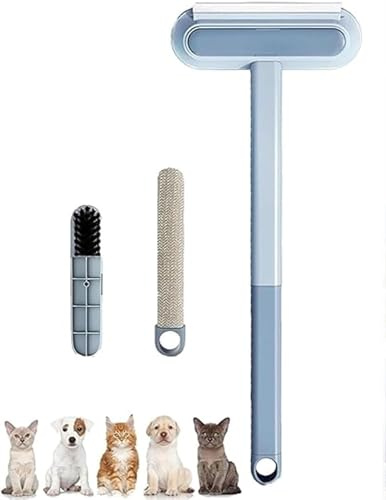 Lintlift Haustierhaar-Reinigungsbürste mit Rakel, Piggycat Fussellift Tierhaarreinigungsbürste, Katzenhaarentfernerbürste, 4-in-1 Katzen- und Hundehaarentferner für Teppich, Couch, Kleidung (1 Stück)