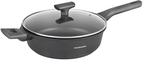 Sauteuse Fonte D'aluminium Noire 26cm Avec Couvercle Betty St26tfi De Kitchencook
