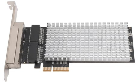 Tarjeta de Red PCIe de 4 Puertos de 2,5 GB, Tarjeta Ethernet de Servidor PCI Express con Transferencia de Datos Rápida de 10/100/1000/2500 Mbps, con Chip I226 para Windows