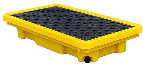 LTFCFZQ Öltank-Auffangwanne, Kunststoff-Auffangplattform, stapelbare modulare Auffangwannenplattform mit Abfluss, stapelbare Ölfässer, auslaufsichere Polyethylenpalette (Größe: 36 x 66 x 12 cm)
