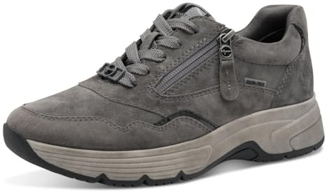 Tamaris Comfort Damen Sneaker flach mit Reißverschluss Wasserabweisend, Grau (Anthracite), 38 EU