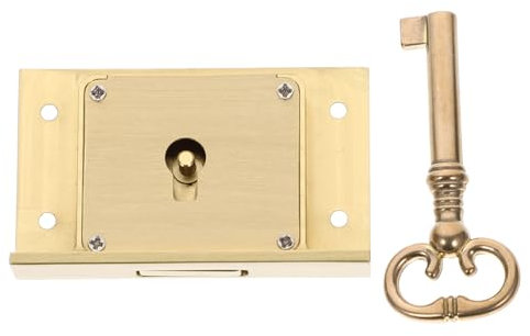 Angoily High Strength Vintage Copper Lock Childproof Cupboard Locks for Desk Furniture Cabinet
