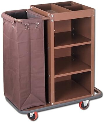 Carro Limpieza Profesional, Banda Anticolisión, Fácil de Mover, Gran Capacidad, Carrito de Lavandería con Ruedas, para Hoteles, Residencias(83 * 46 * 112CM)