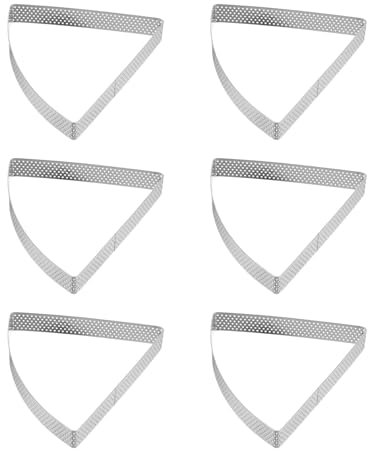 sourcing map 6 anillos perforados para tartas de 4.72 pulgadas, de acero inoxidable en forma de abanico, anillo de tartaleta antiadherente para pulir pasteles, mousse, anillo de postre grueso,
