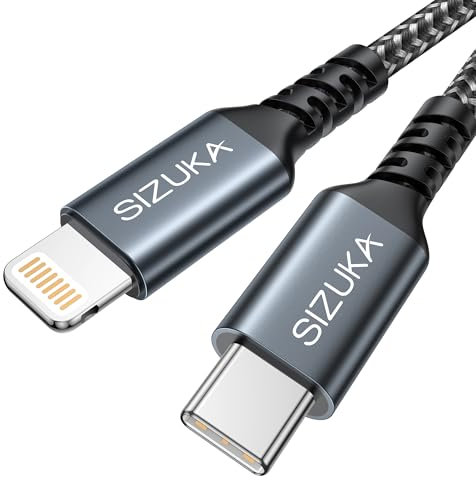 SIZUKA Câble USB C vers Lightning，1M [Certifié MFi] Câble USB C Lightning Power Delivery Charge Rapide Compatible avec iPhone 14/13/12/12 Pro/11/11 Pro/11 Pro Max/XR/XS Max/XS/X