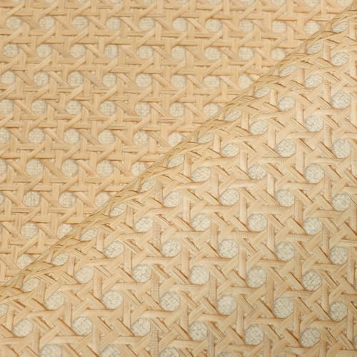 VEELIKE Natürliche Braune Rattan Tapete Selbstklebend Nicht Texturierte Rattan Gewebe Tapete Schlafzimmer Wand Dekoration Badezimmer Wasserfest Tapeten Wohnzimmer Klebefolie für Schränke 40cm×300cm