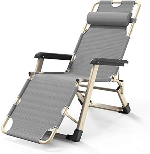 Verstellbare Gartenliege und Sessel, zusammenklappbar, für Strand, Pool, Terrasse und Camping, bequeme und tragbare Sitzlösung, Grau