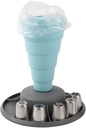 Bkljkf Piping Bag Holder Tip , Decorating Attachment, Stand Baking Accessories, Heat Resistant Storage Box for Piping Nozzles, Kitchen Accessories, Gift Idea for Teenagers, Adults, Friends