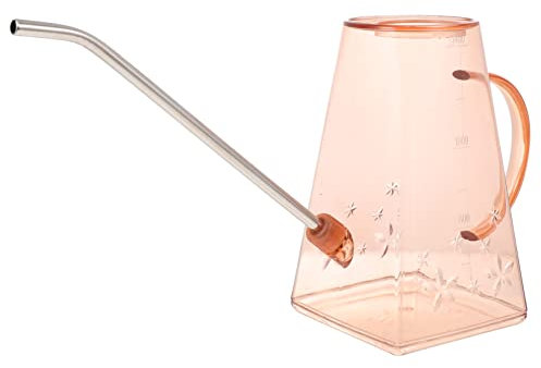ROMISBABA Regadera de Jardín Transparente con para Plantas de Interior y Exterior Jarra de Riego Inoxidable con Diseño Visible Color Rosa