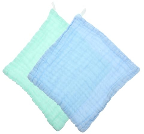 Beaupretty Bavoirs pour Bébé en Coton Absorbant Doux 2pcs, Serviette de Toilette Lavable et Réutilisable, pour -nés et Tout-petits