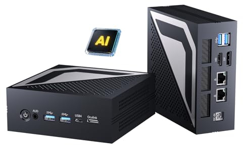 Thdeukoty Mini PC Ryzen AI 9 HX 370, 64 Go DDR5, SSD 2 to, Ordinateur de Bureau Gaming avec Double LAN 2,5 GHz, Ocu-Link, Windows 11 Pro, Wi-FI 7, Bluetooth 5.4, Triple Affichage, VESA