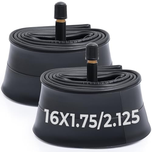 MetersGod 2Pcs Fahrradschlauch 16 Zoll 16x1.75/1.95/2.0/2.10/2.125 mit AV32mm Valve Schrader-Ventil, 47/57-305 Schlauch - Kompatibel mit Straßen/City-Bike