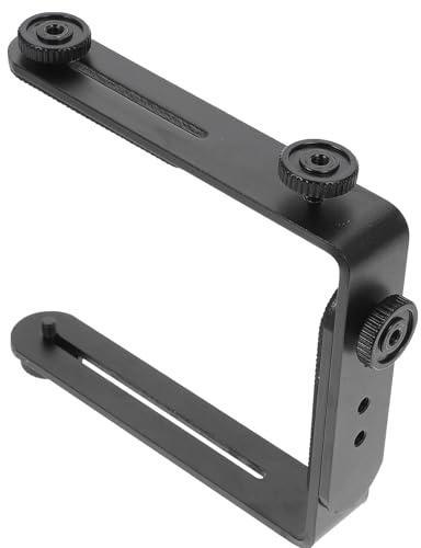 OUNONA L-Shape Camera Bracket Metal Holder for DSLR and Speedlight, L Bracket for Tripods and Monopods, Off-Camera Flash Mount Compatible Studio LED Photography Lights