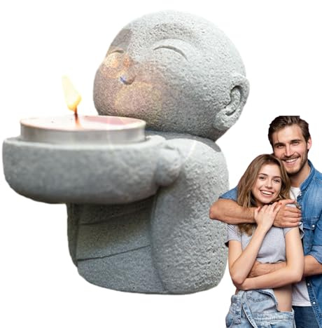 Små Buddha-figurer – handgjord staty av harts, guldfinish, miniatyrstorlek